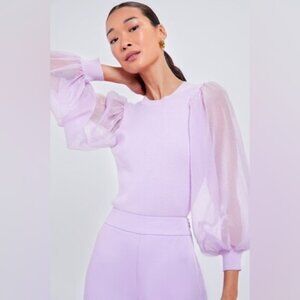Tuckernuck Lilac Knit Betsy Blouse | Size S